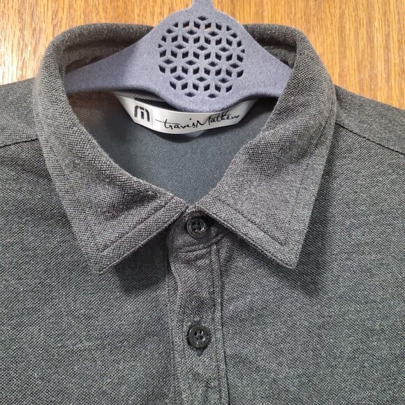 Travis Mathew Golf Polo Shirt Gray Logo Embroidered Mens Sz Small - Picture 7 of 15